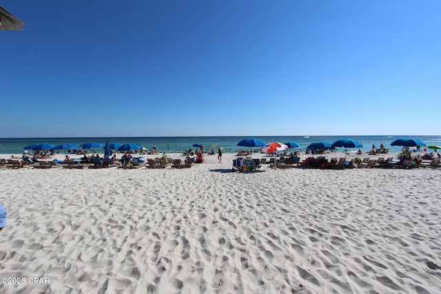 water view featuring a beach view