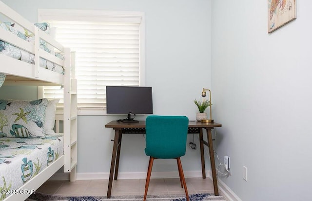 bedroom with tile patterned flooring