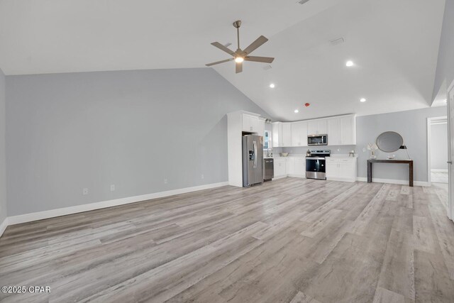 unfurnished bedroom featuring ceiling fan and hardwood / wood-style floors