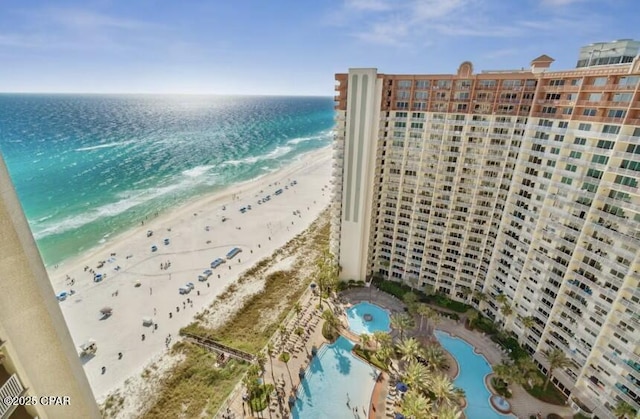 exterior space with a view of the beach