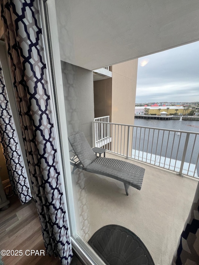 balcony with a water view