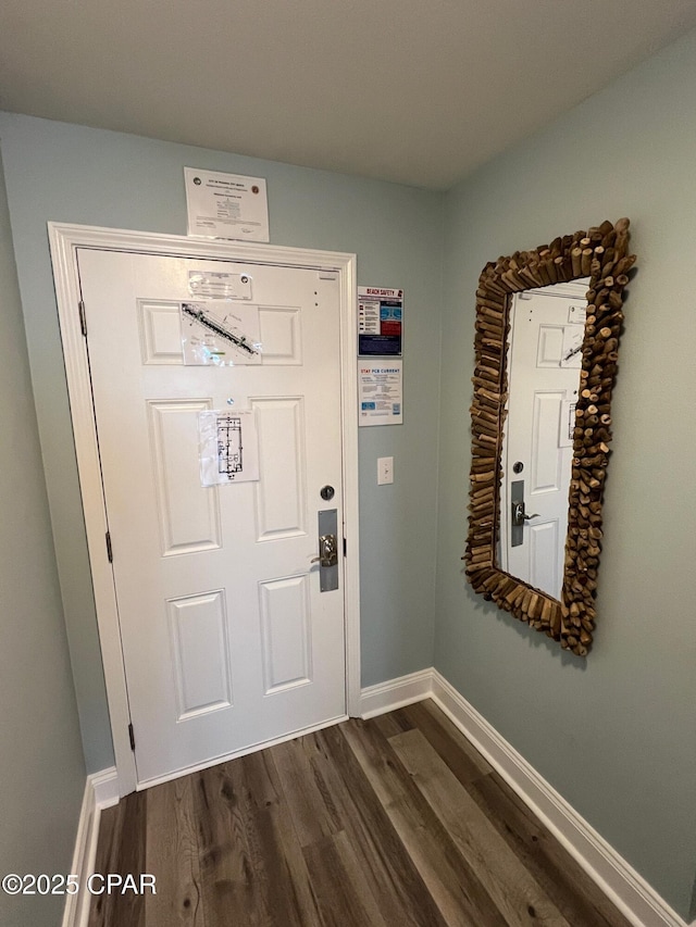 entrance foyer featuring dark hardwood / wood-style flooring