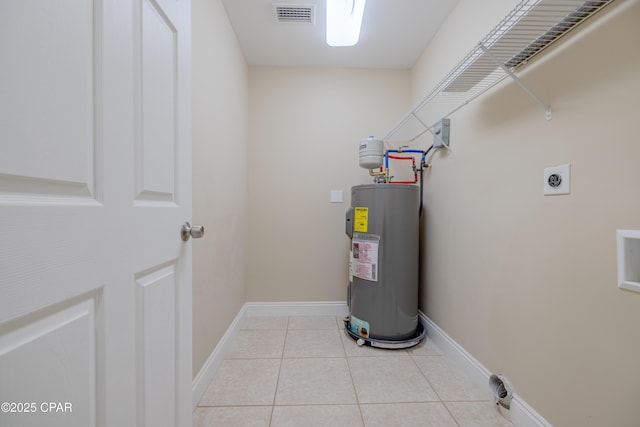 utility room with water heater