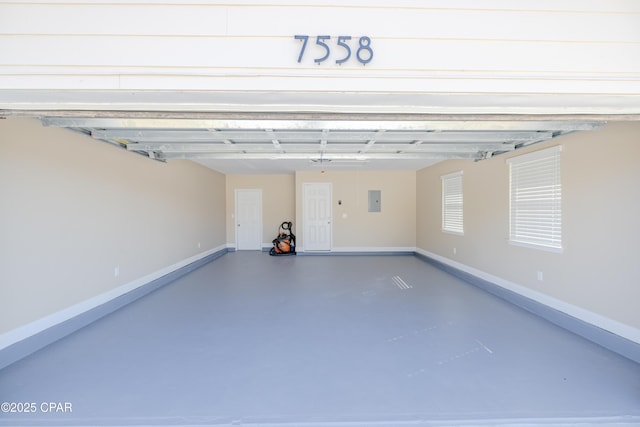 garage featuring electric panel