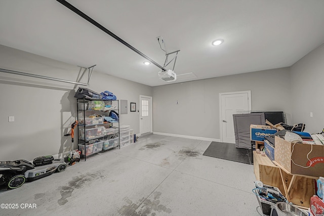 garage featuring a garage door opener