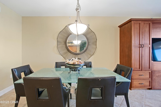dining room with light tile patterned floors