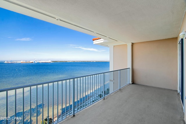 balcony with a water view