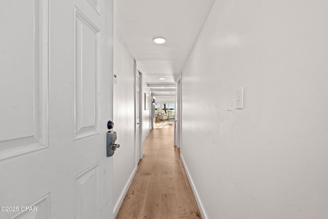 hall featuring light wood-type flooring