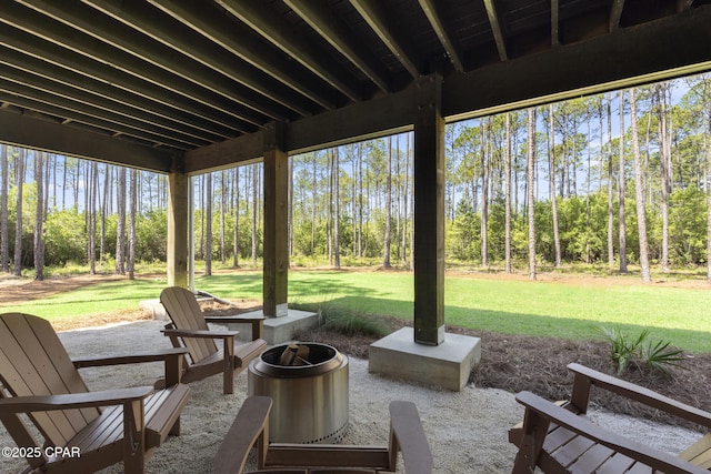 6509 W Sundew Marsh Trl, Panama City Beach, FL 32413 - view of patio / terrace with a fire pit