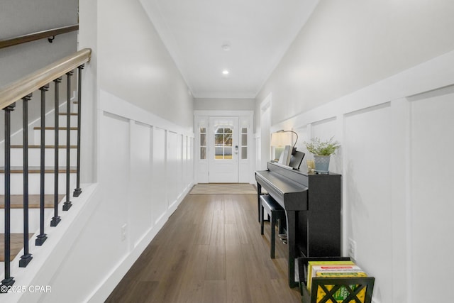 hall featuring wood-type flooring