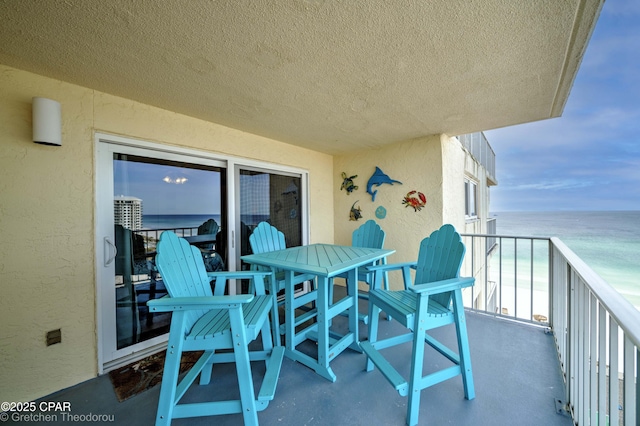 balcony with a water view