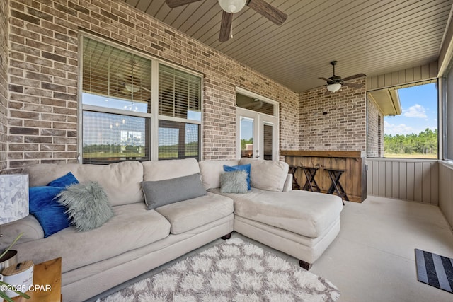 sunroom with french doors