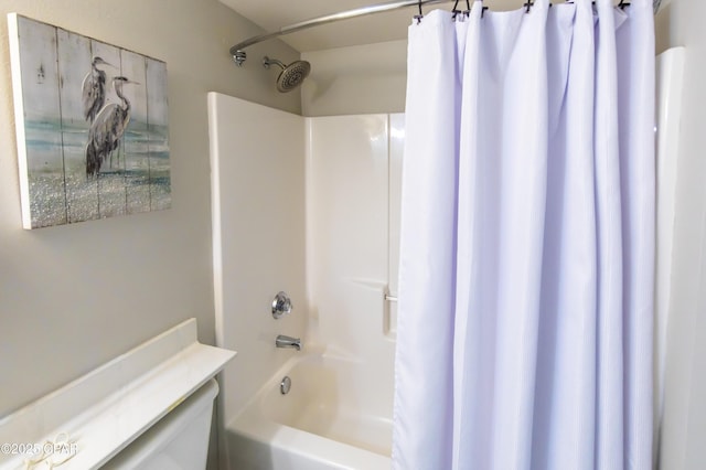 bathroom featuring shower / bath combination with curtain