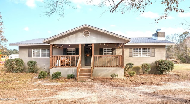 view of front of home featuring covered porch