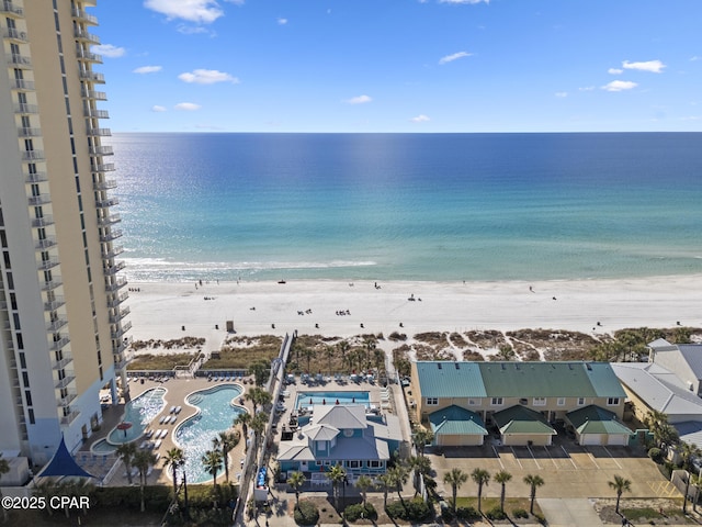 water view with a view of the beach