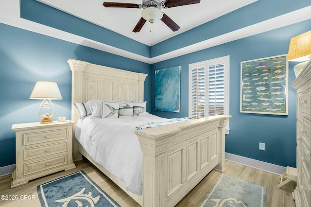 15928 Front Beach Rd Unit 3-1610, Panama City Beach, FL 32413 - bedroom with light wood finished floors, baseboards, and a ceiling fan