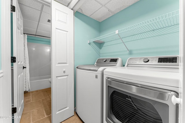 laundry area featuring washer and dryer