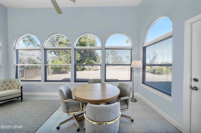 dining room featuring light tile patterned floors