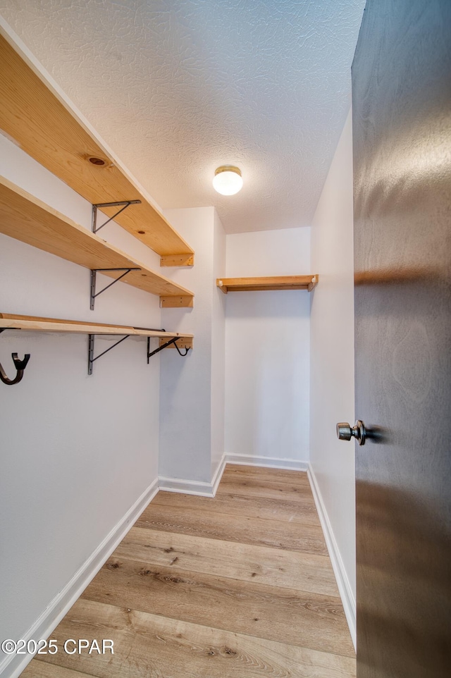 walk in closet featuring wood-type flooring