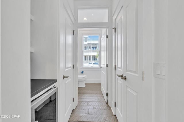 interior space with light hardwood / wood-style flooring