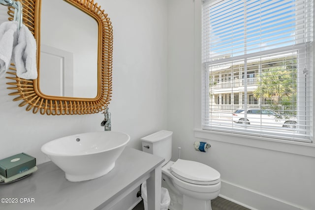 bathroom with toilet and sink