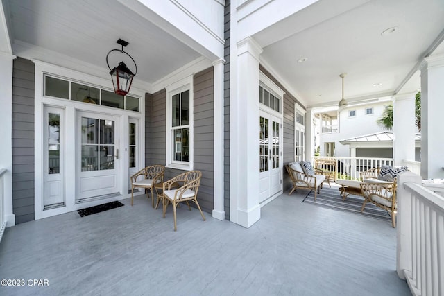 view of patio with covered porch