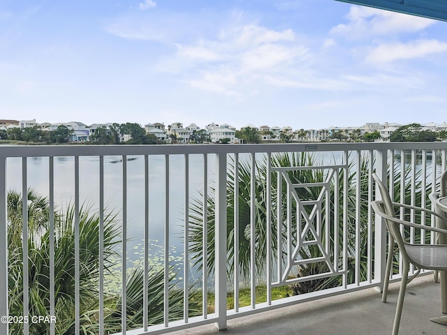 balcony with a water view