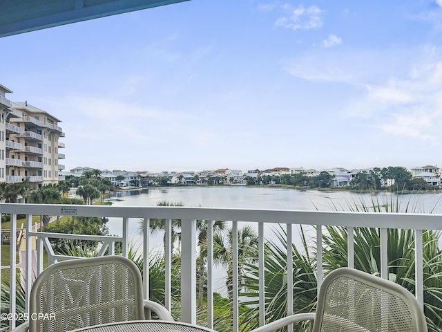 balcony with a water view