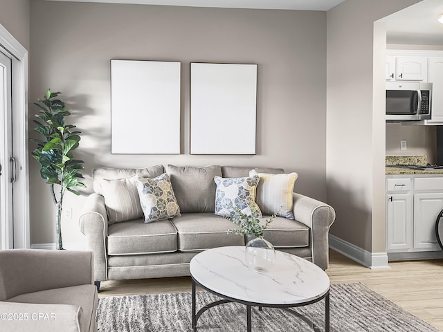 living room featuring light hardwood / wood-style flooring