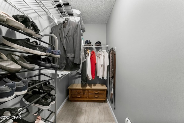 spacious closet with light wood-type flooring