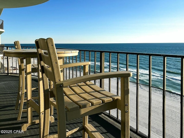 balcony with a water view