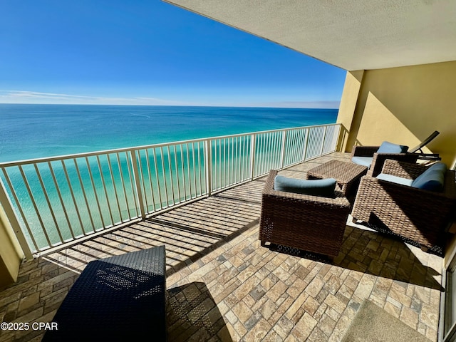 balcony with a water view