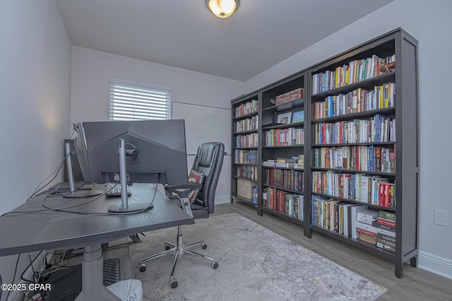 office featuring hardwood / wood-style flooring