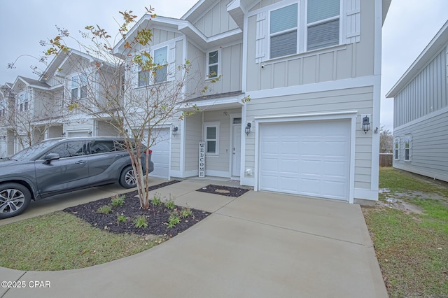 view of property featuring a garage