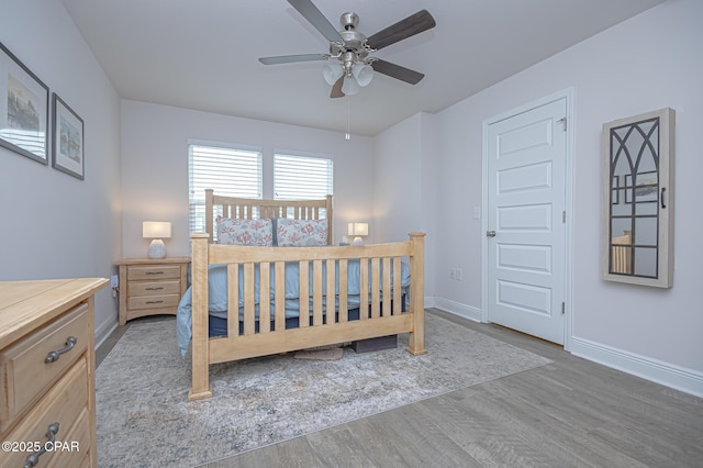 bedroom with light hardwood / wood-style flooring