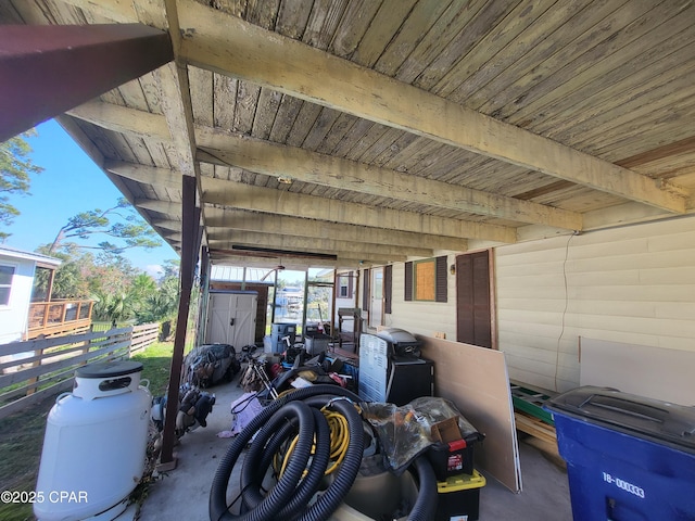 exterior space featuring an outbuilding