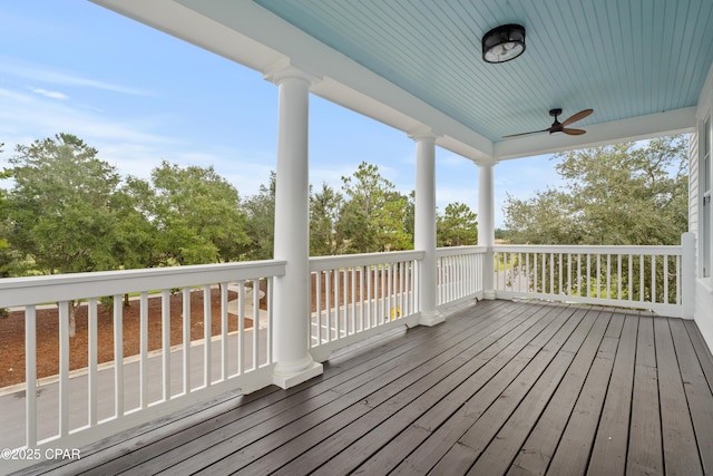 deck with ceiling fan