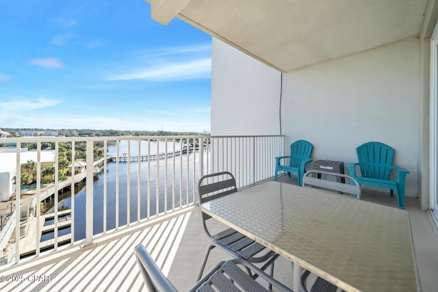 balcony with a water view