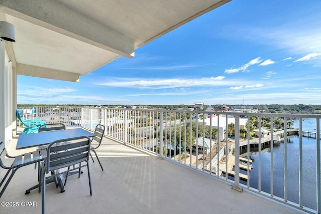 balcony with a water view