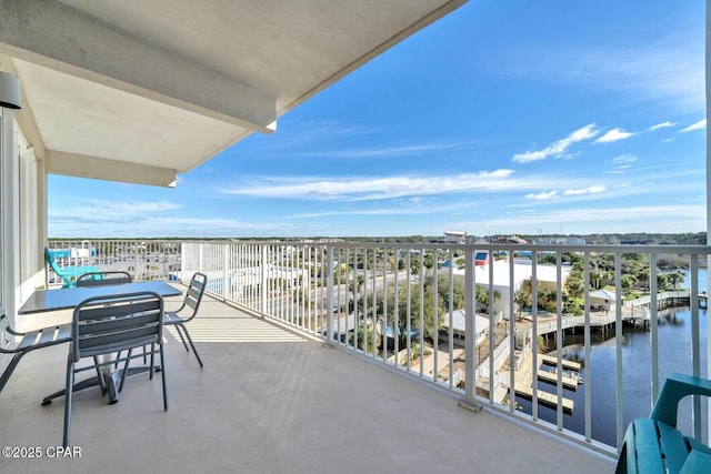 balcony with a water view