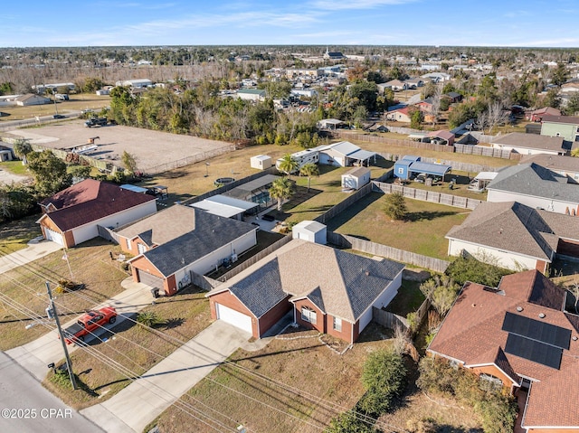 aerial view with a residential view