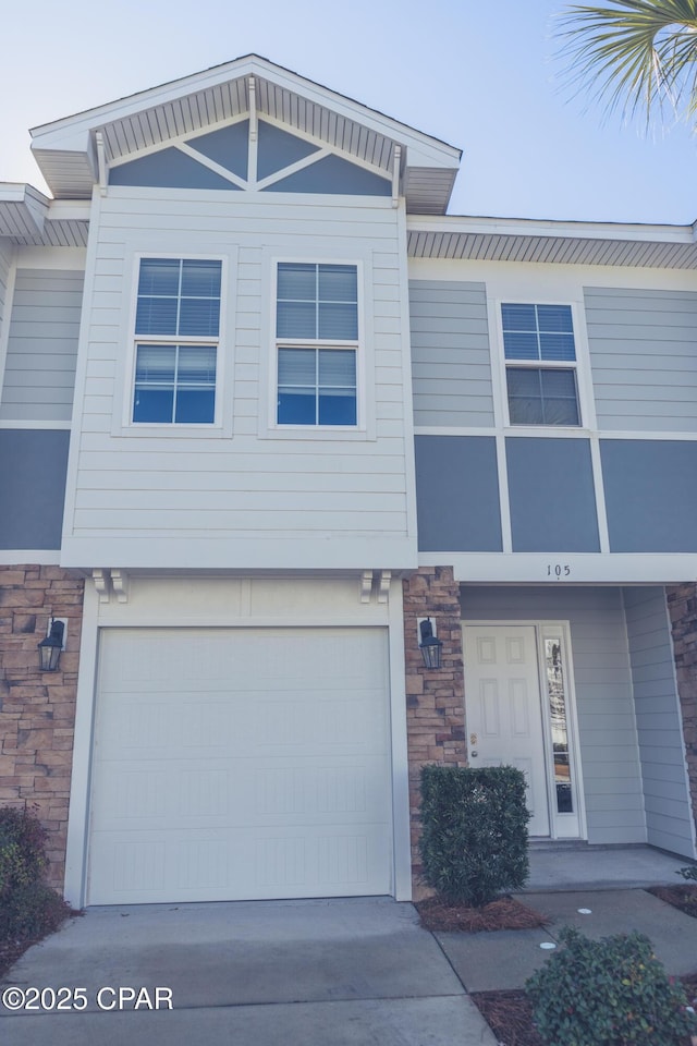 view of property with a garage