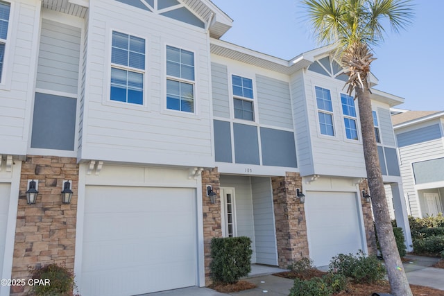 view of property featuring a garage