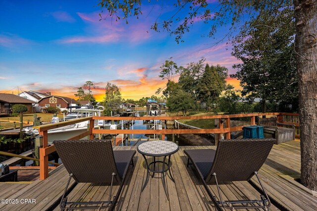 view of deck at dusk