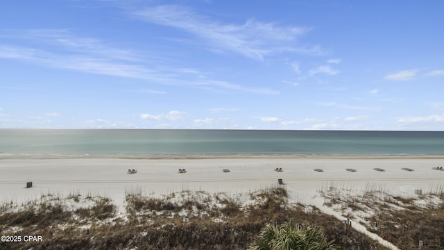 view of water feature featuring a beach view