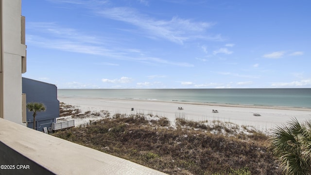 property view of water with a view of the beach