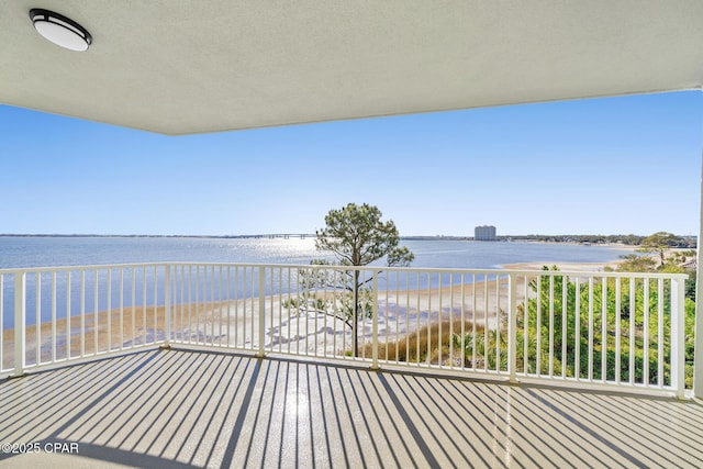 balcony with a water view