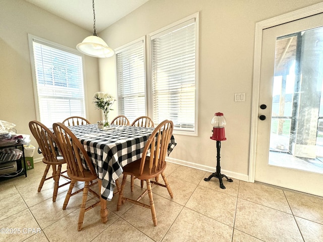 view of tiled dining area