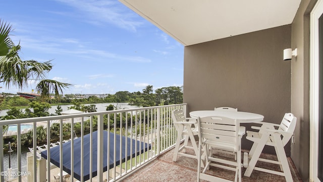 balcony with a water view