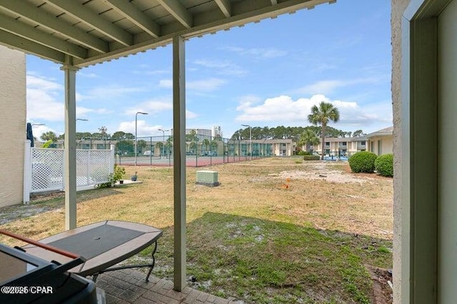 view of yard with fence